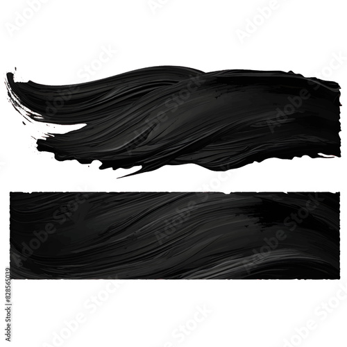 Abstract Black Brush Strokes on a White Background