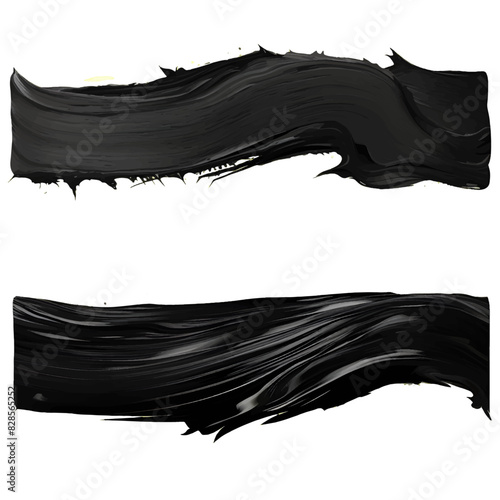 Bold Black Oil Paint Brush Stroke on White