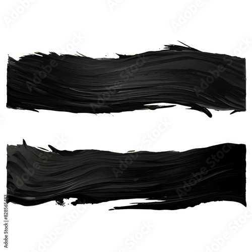Abstract Black Brush Strokes on a White 