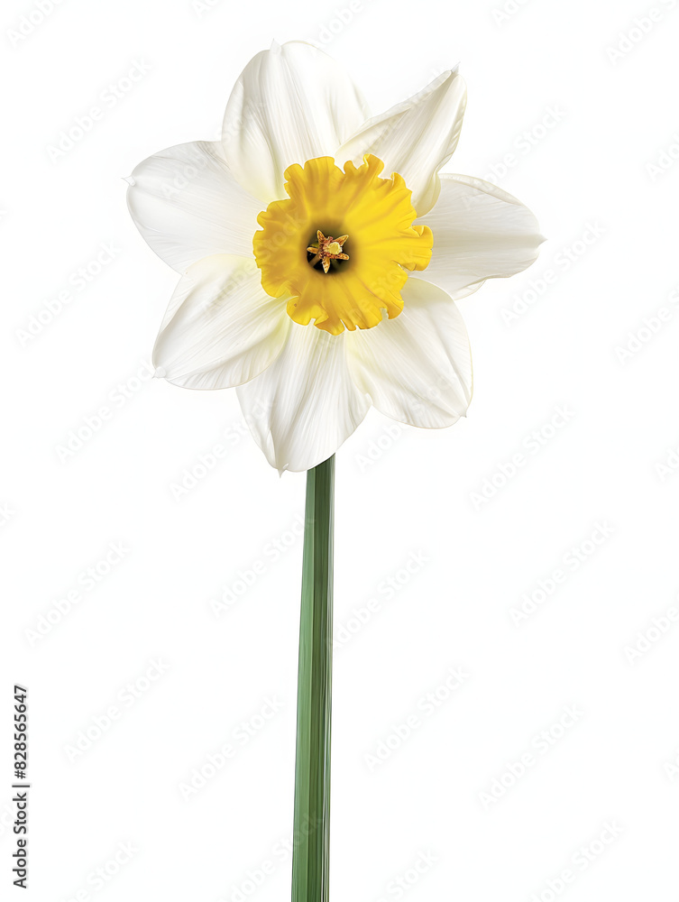 Single daffodil isolated on white background Single daffodil isolated on white background