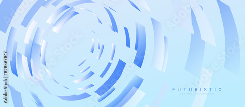 Abstract blue modern square spiral background. Big data. Futuristic digital hi-technology banner. Vector illustration