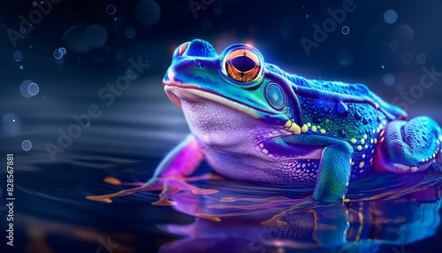 Vibrant Frog in Fantasy Setting with Mesmerizing Colors