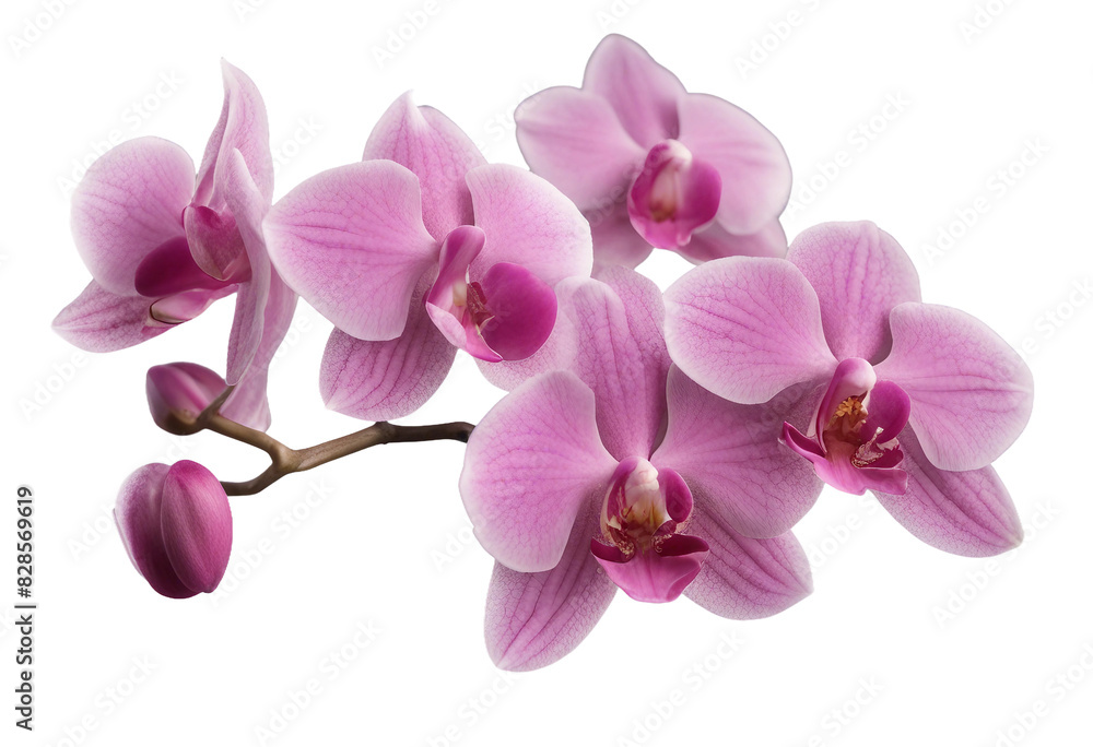 Pink orchid flowers branch isolated on transparent background Pink orchid flowers branch isolated on transparent background