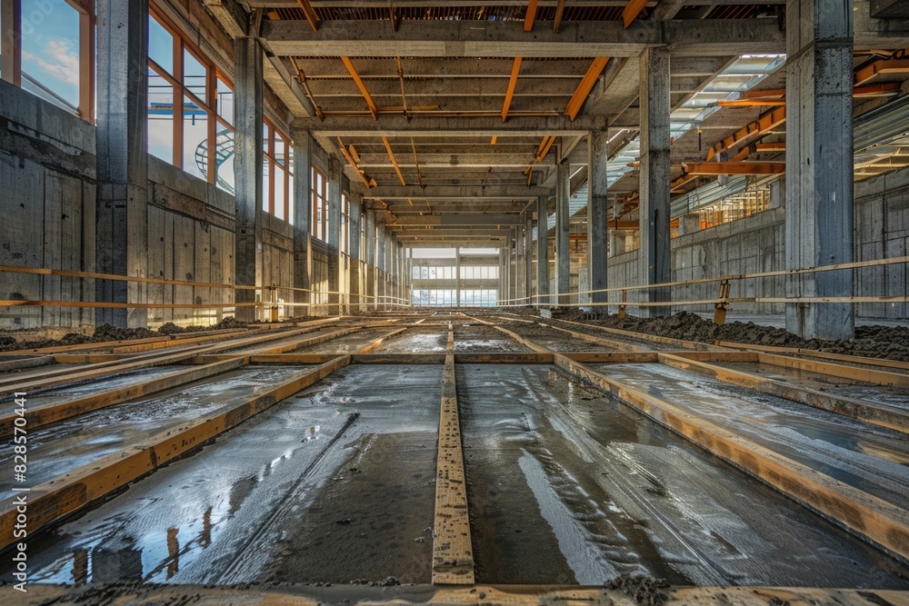 A large industrial building with numerous windows. Suitable for architectural and industrial concepts A large industrial building with numerous windows. Suitable for architectural and industrial concepts