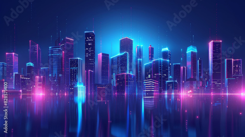 Technology city background 