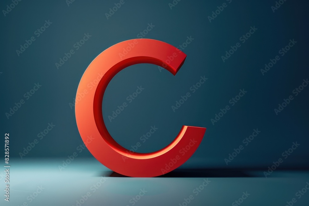 Bold red letter C on a vibrant blue background. Perfect for educational projects or graphic design needs
