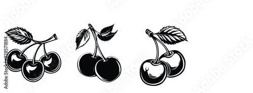 cherry silhouette vector art