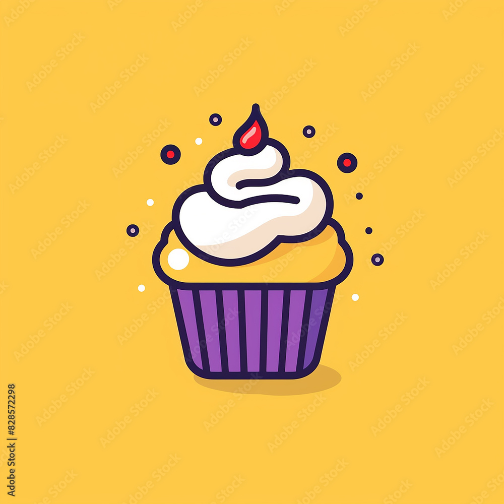 Cupcake_Modern_Line_Icon_Vector_Line_Art_Cut Cupcake_Modern_Line_Icon_Vector_Line_Art_Cut