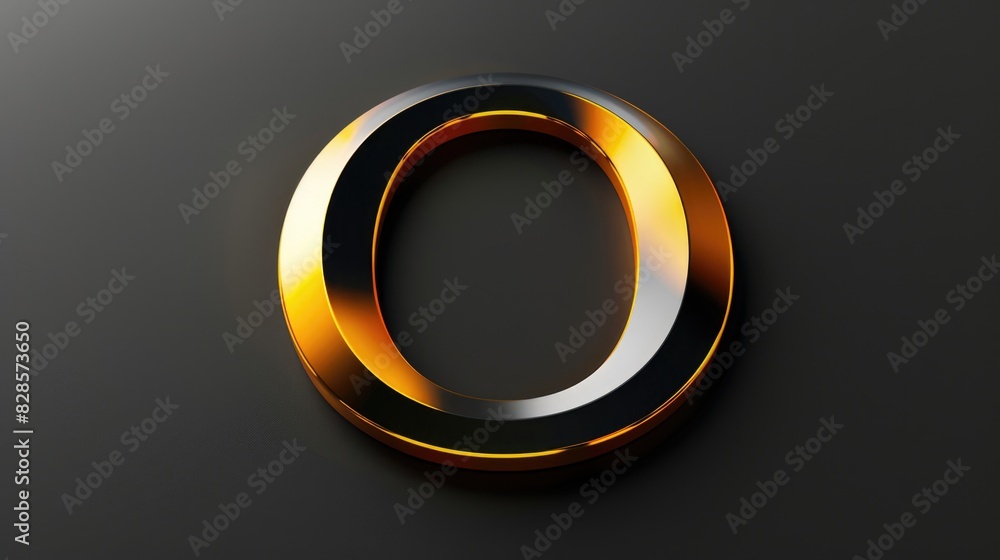 A striking golden letter O against a black backdrop. Perfect for design projects A striking golden letter O against a black backdrop. Perfect for design projects