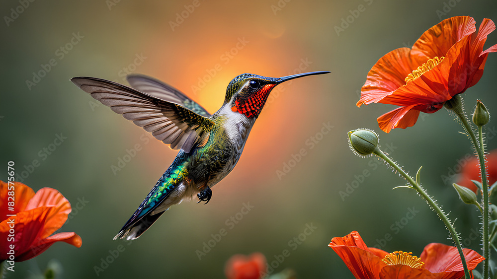 Fototapeta premium AI image generated hummingbird
