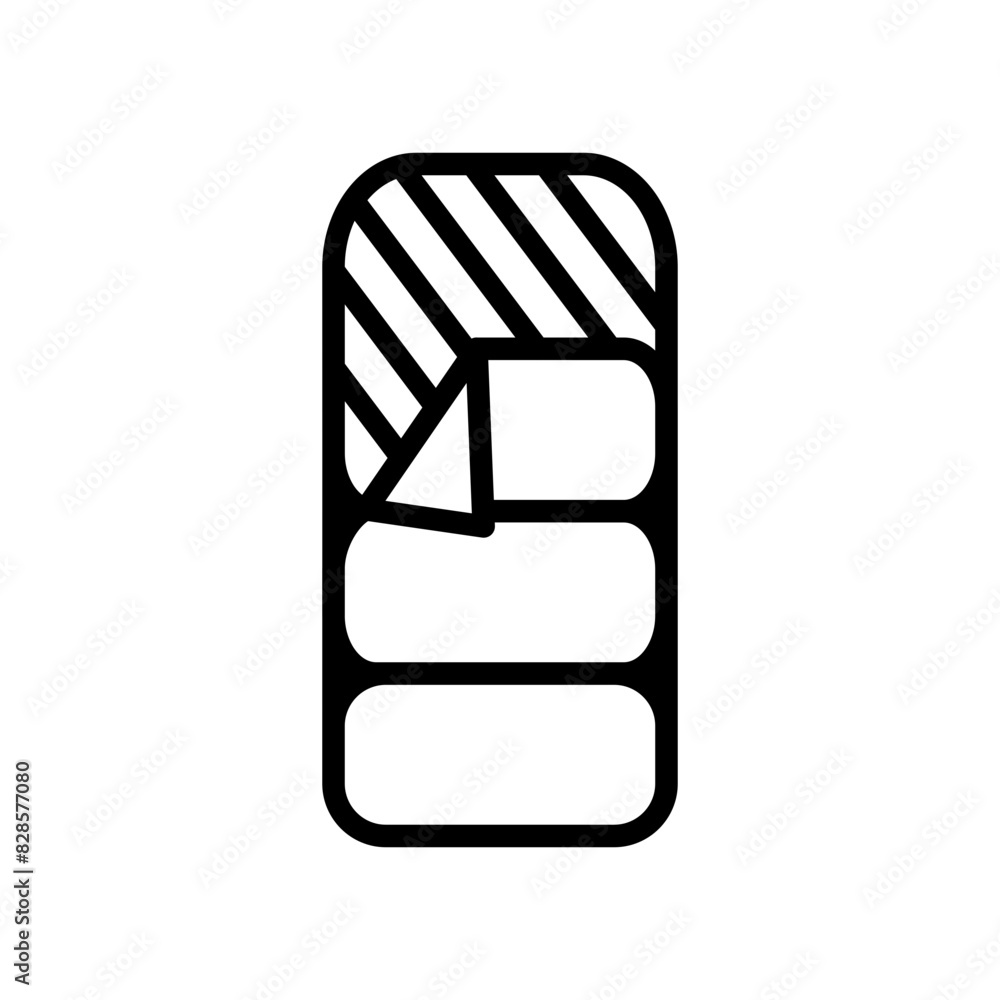 Fototapeta premium Sleeping bag line icon. Camping icon. Camping icon isolated on white background. Transparent background, minimalist symbol. Vector images