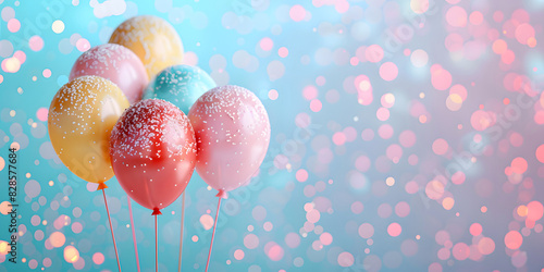 Greeting banner for sales with balloons. Festive elements, balloons to create an attractive and festive atmosphere,High detailed and high resolution smooth and high quality photo