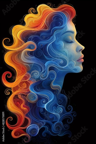 Vibrant Woman With Colorful Hair