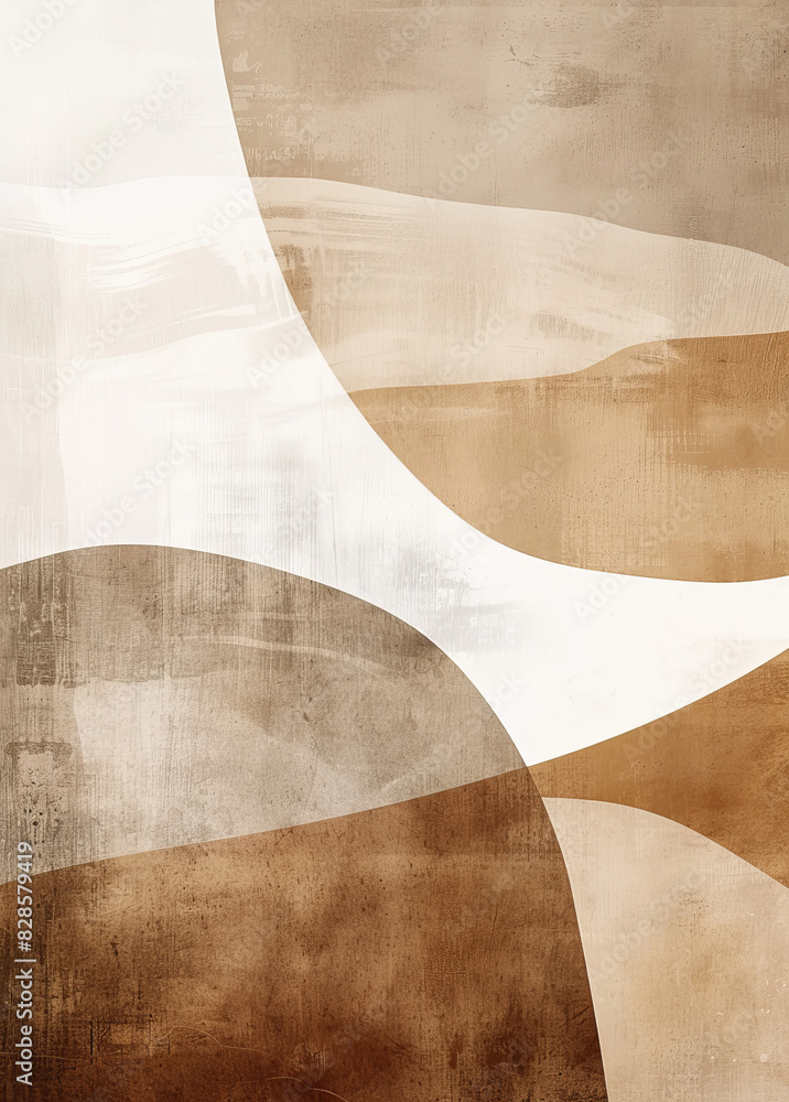 Beige and White Minimalist Print Beige and White Minimalist Print