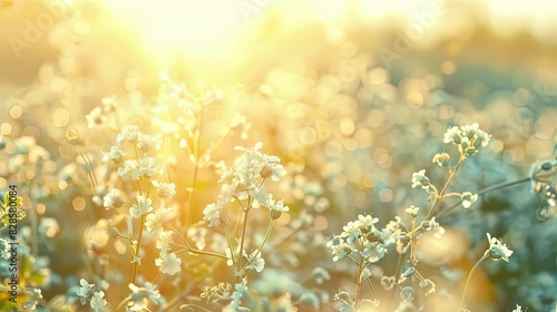 close up of a buckwheat field. Selective focus photo