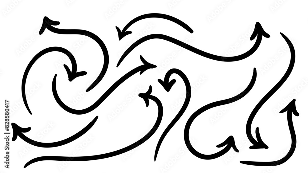 set of doodle arrow and graphic element set of doodle arrow and graphic element