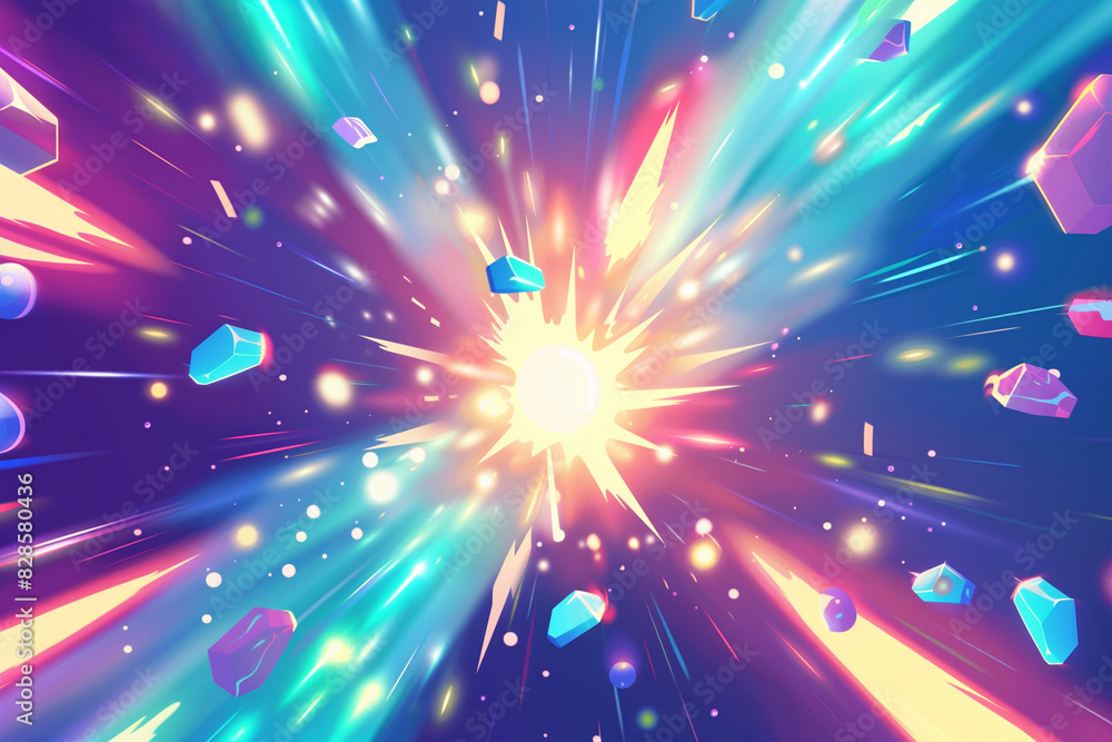 Fototapeta premium game background blast effect cartoon glow effect background