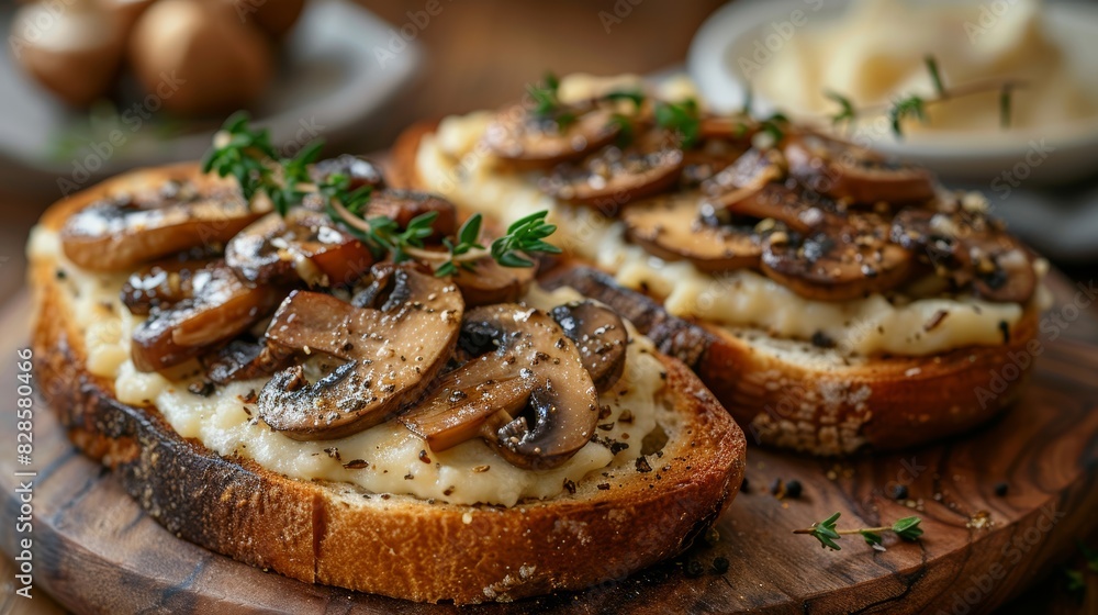 Cozy Breakfast Scene with Mushrooms and Thyme Generative AI Cozy Breakfast Scene with Mushrooms and Thyme Generative AI