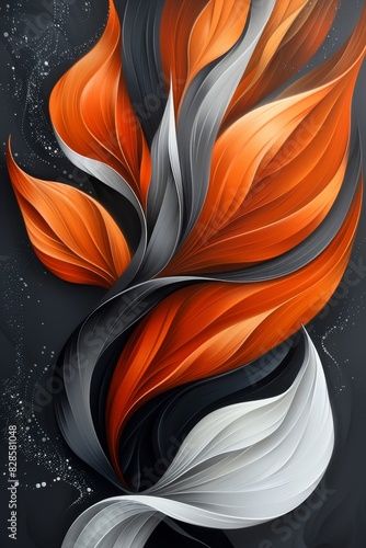 Orange and White Flower Painting