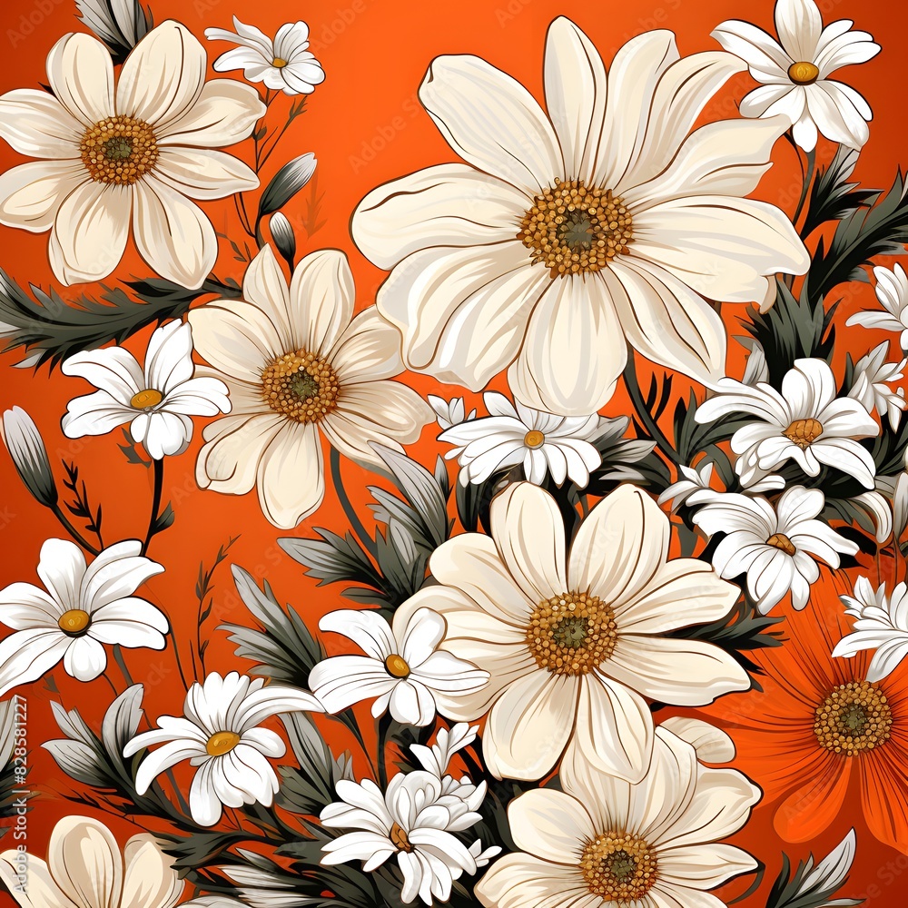 pattern with daisies pattern with daisies