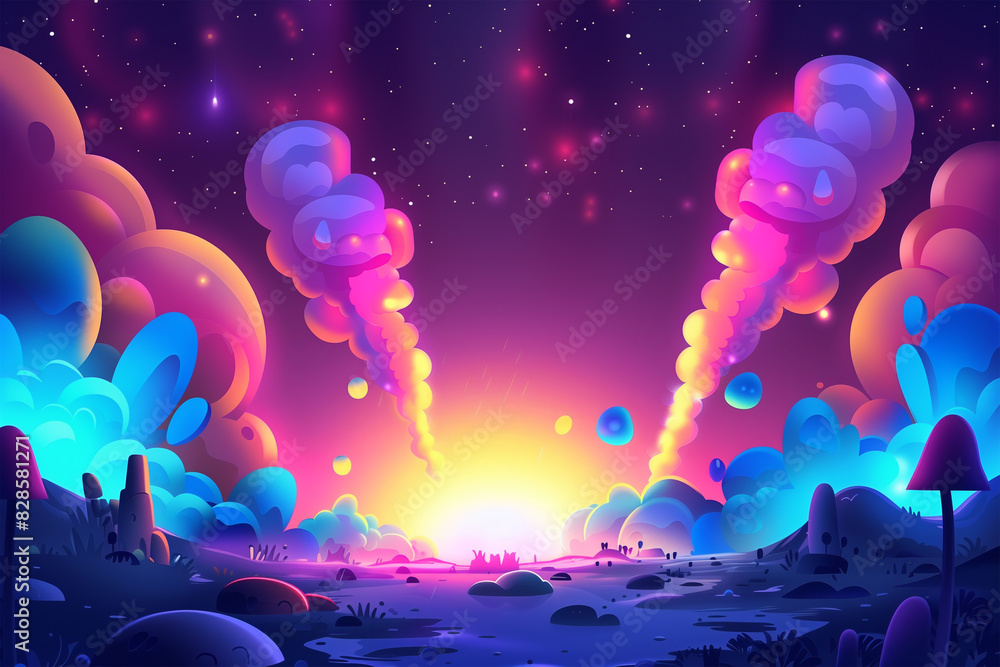 Fototapeta premium game background blast effect cartoon glow effect background