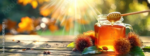 close-up of honey chestnut. Selective focus