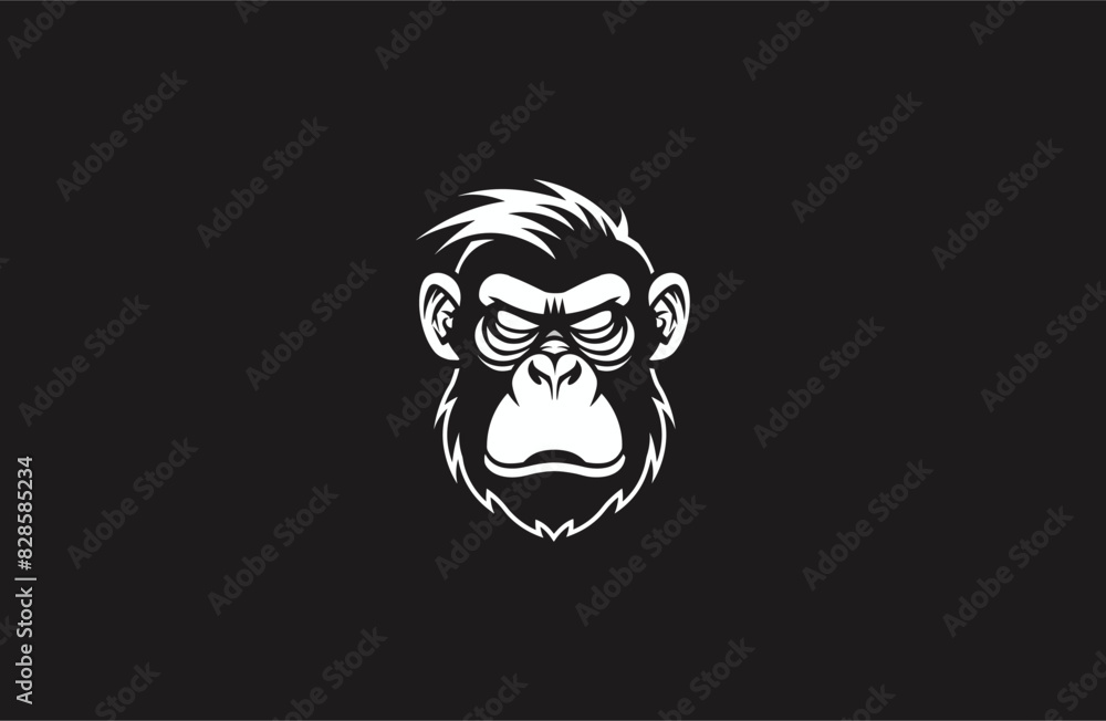 Head monkey style logo icon design template flat vector Head monkey style logo icon design template flat vector