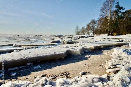 frozen river in winter