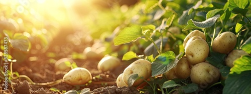 close-up of potato harvest. Selective focus