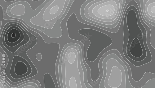 Paper cut multilayer gray color texture. Modern geometric shape paper cut background. Topography map concept.