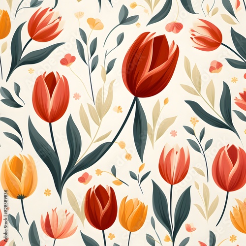 pattern with tulips