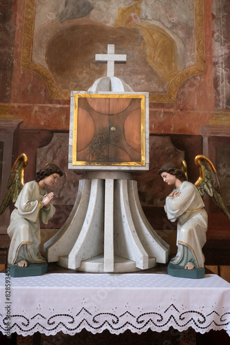 Tabernacle on the high altar in the Church of All Saints in Sesvete, Croatia photo