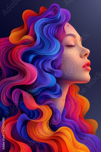 Woman With Multicolored Hair