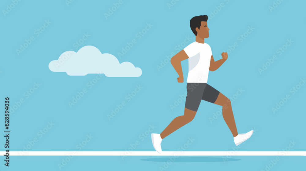 man running with copy space