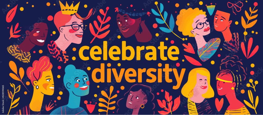 colorful celebrate diversity card with people from different ethnicities colorful celebrate diversity card with people from different ethnicities