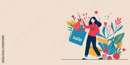 a woman just enjoyed a lot of shopping sales