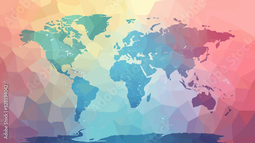 abstract world map, colorful blue and purple hue
