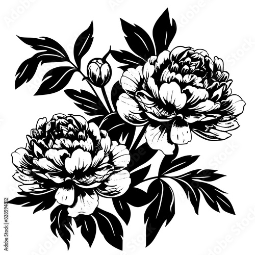 peony silhouette, peony svg, peony png, peony illustration, peony, silhouette flower, floral svg, herb svg, flower illustration, flower, floral, vector, nature, illustration, spring, design, pattern, 