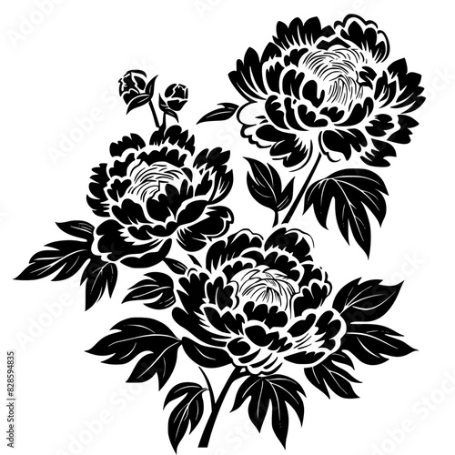 peony silhouette, peony svg, peony png, peony illustration, peony, silhouette flower, floral svg, herb svg, flower illustration, flower, floral, vector, nature, illustration, spring, design, pattern, 