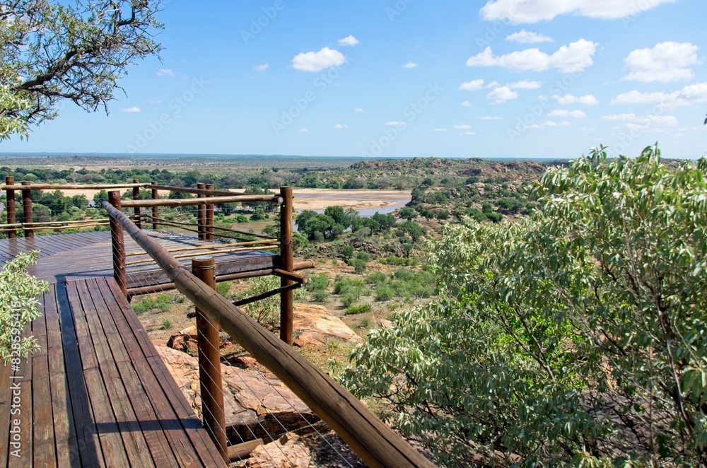 View of Zambezi river bordering Botswana and South Africa View of Zambezi river bordering Botswana and South Africa