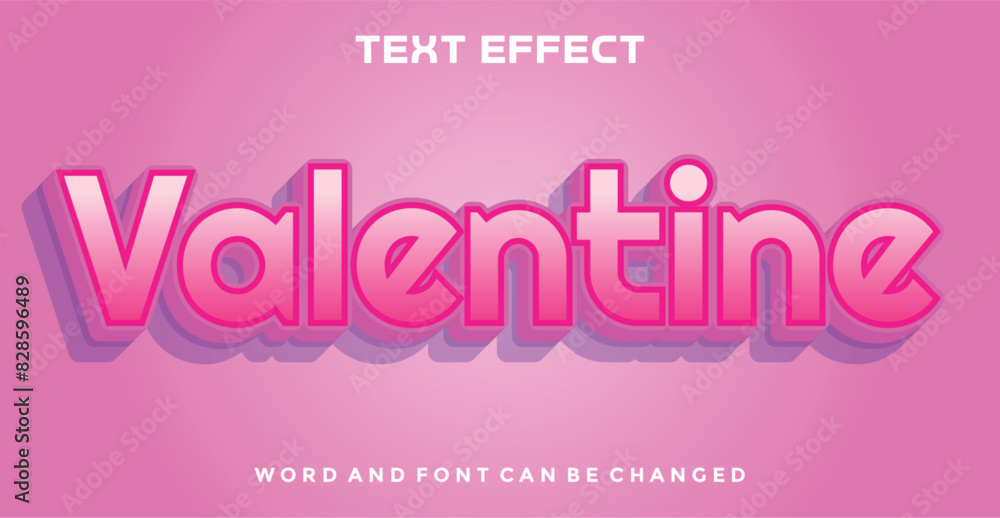 Valentine editable text effect