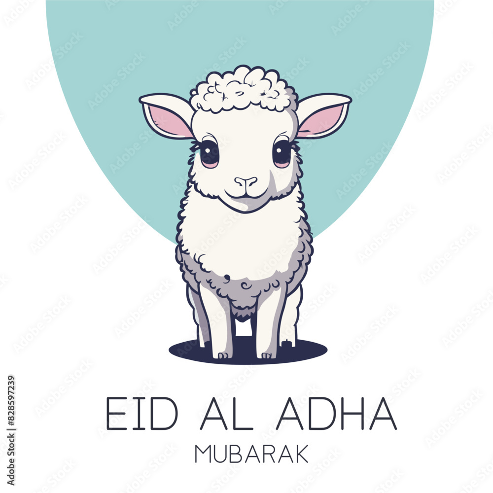 Eid Al Adha Mubarak Islamic Celebration Muslim Community event, Eid Greeting Card Cute Illustration Eid Al Adha Mubarak Islamic Celebration Muslim Community event, Eid Greeting Card Cute Illustration