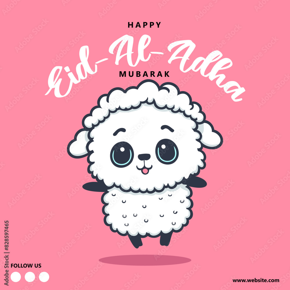Eid Al Adha Mubarak Islamic Celebration Muslim Community event, Eid Greeting Card Cute Illustration Eid Al Adha Mubarak Islamic Celebration Muslim Community event, Eid Greeting Card Cute Illustration
