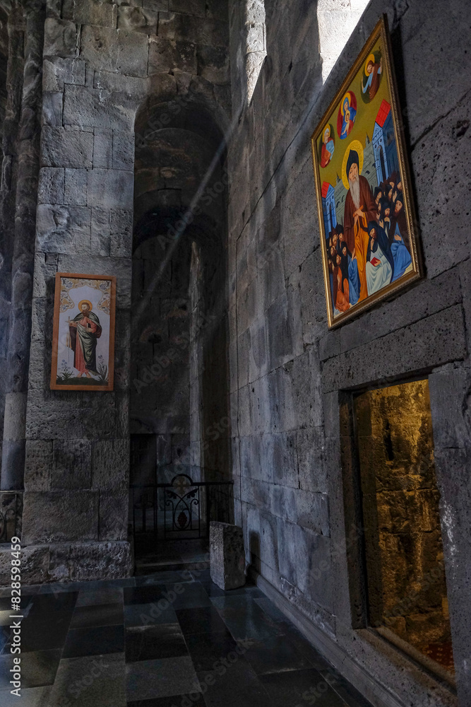 Interior of the Tatev Monastery, located near the village of Tatev in Armenia.