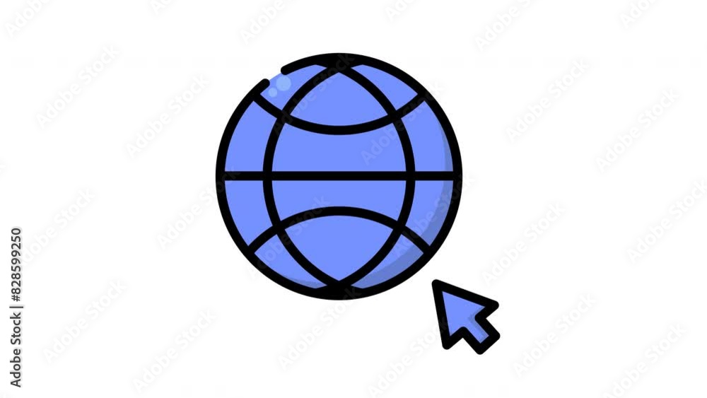 Animated internet with cursor arrow suitable for presentations, websites, and educational materials to indicate global concepts and directions visually. Animated internet with cursor arrow suitable for presentations, websites, and educational materials to indicate global concepts and directions visually.