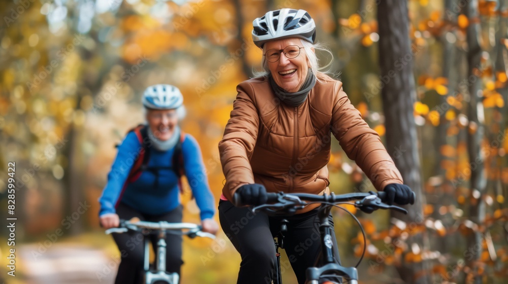 Senior Biking: Active Seniors Enjoying Cycling Senior Biking: Active Seniors Enjoying Cycling
