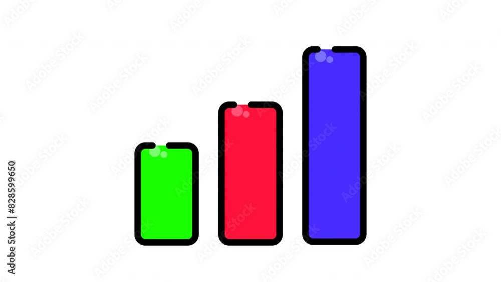 Animated chart or signal. Suitable for technology, communication, low battery, and charging concepts, business, CEO, trading Animated chart or signal. Suitable for technology, communication, low battery, and charging concepts, business, CEO, trading