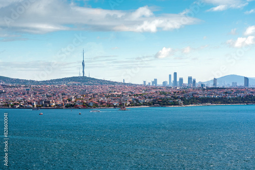 Istanbul city and Camlica hill in Turkey.