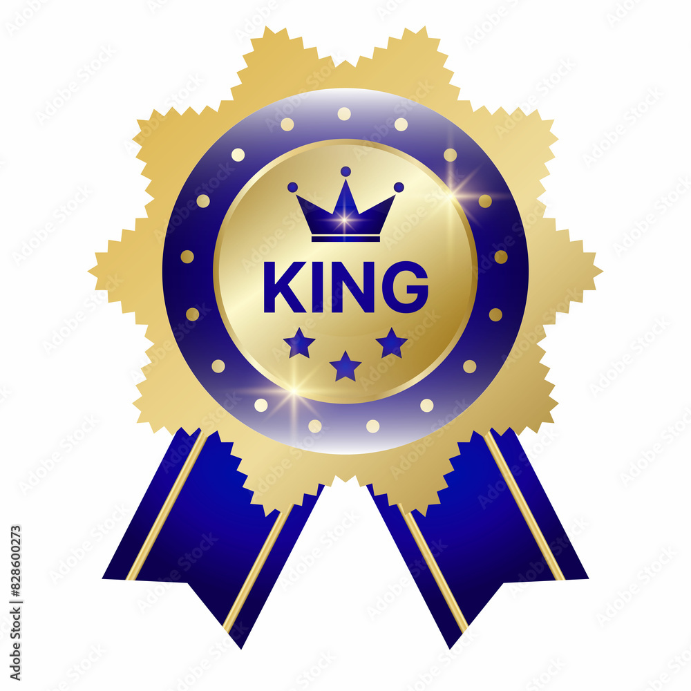 icon button gold label illustration king golden best badge, blue crown status icon button gold label illustration king golden best badge, blue crown status