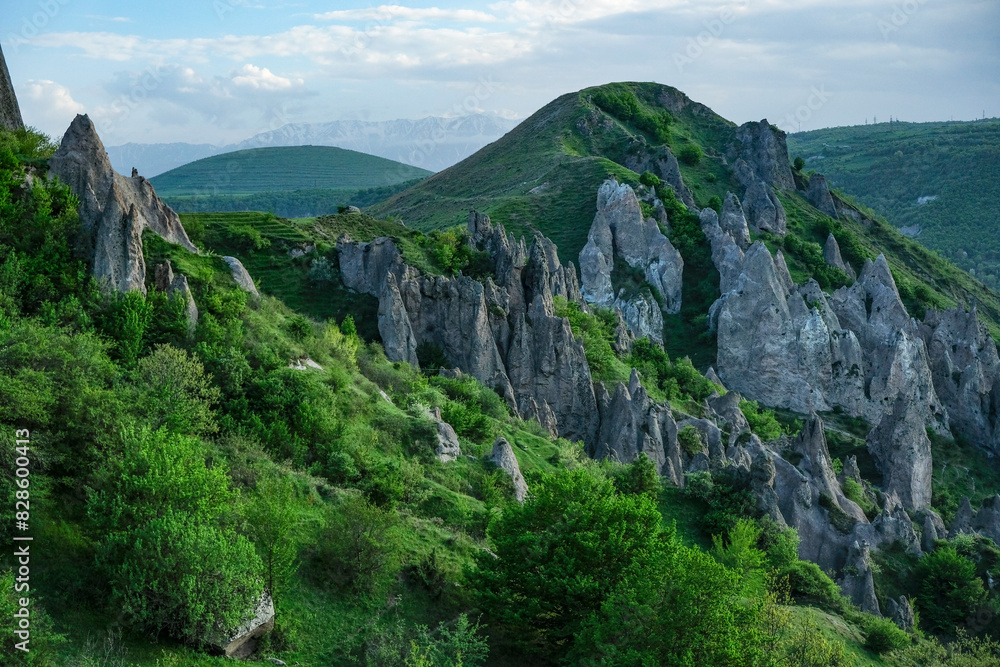 Medieval cave dwellings in Old Goris, Armenia.